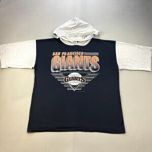 Vintage San Francisco Giants T-Shirt Hoodie Adult XL Black Logo 7 MLB USA 90s